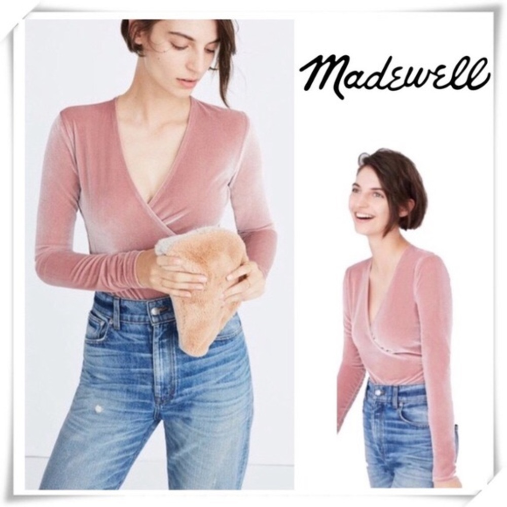 NWT Madewell Velvet Wrap Bodysuit
